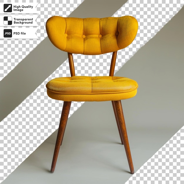 a picture of a chair with a yellow cushion