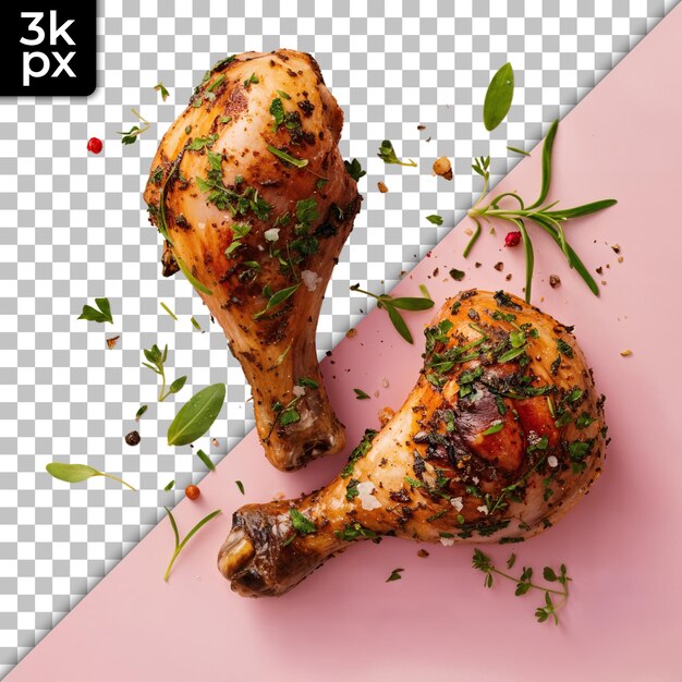 PSD a picture of a chicken and a recipe for 2 0