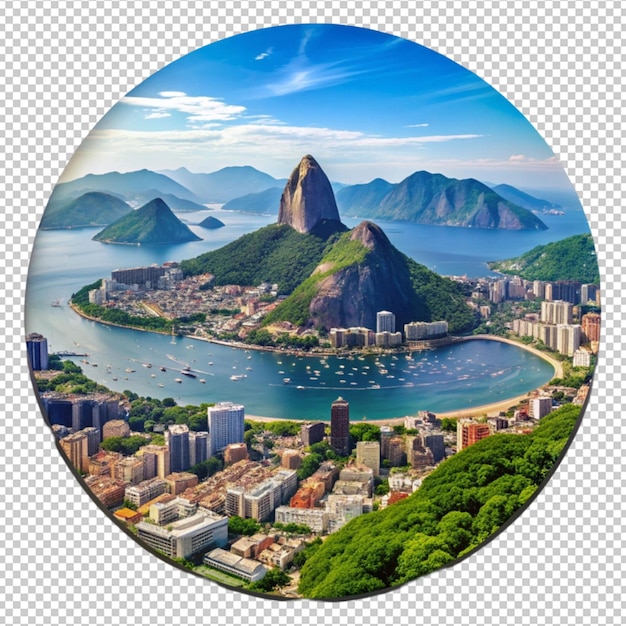 PSD a picture of a city with a round circle with a picture of a city in the middle