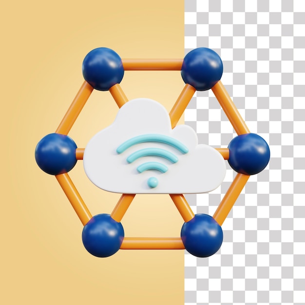 A picture of a cloud with wifi icon on it