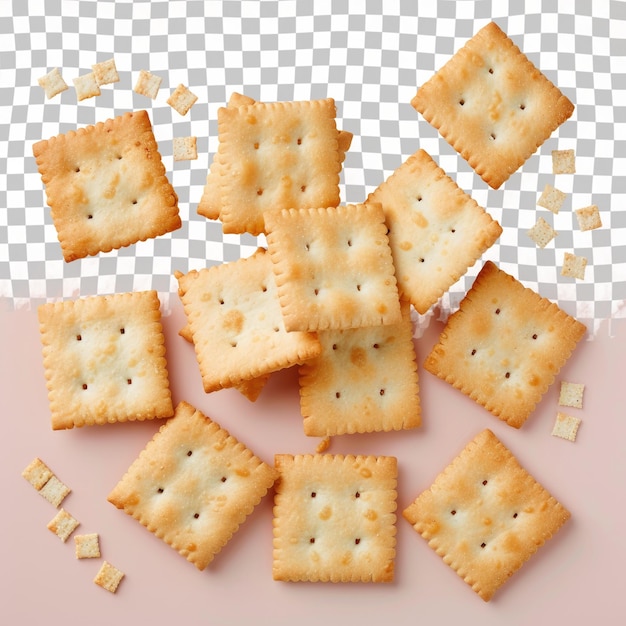 PSD a picture of crackers and a grid that says  crackers