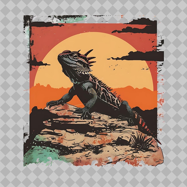 PSD a picture of a crocodile with the sun behind it