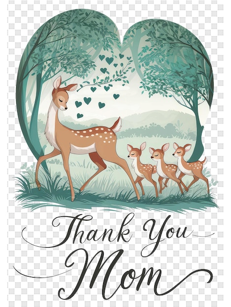 a picture of a deer with the words thank you