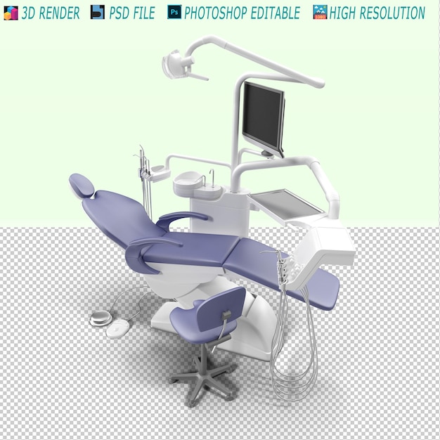 PSD a picture of a dental chair with a picture of a dental chair