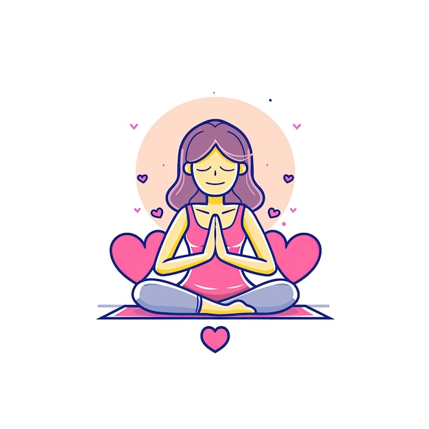 A Picture Depicts A Woman Doing Yoga Cartoon Illustration