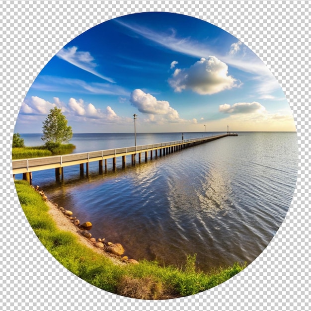 PSD a picture of a dock and a dock with a sky with clouds