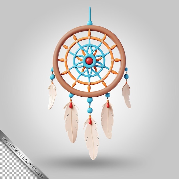 a picture of a dream catcher with a blue beaded necklace and a brown feather