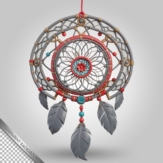 a picture of a dream catcher with a red string around it