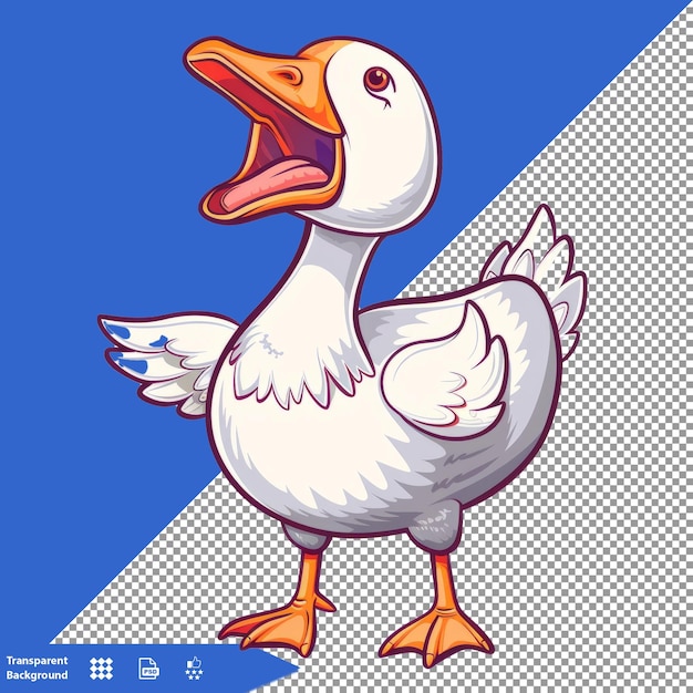 a picture of a duck with a blue background with a white duck on it