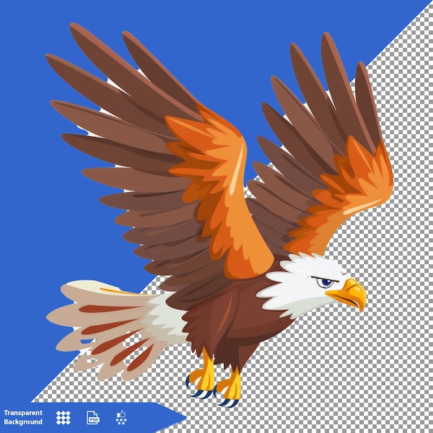 a picture of an eagle with a blue background with a picture of a bird on it