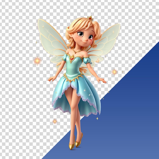 PSD a picture of a fairy with a blue background