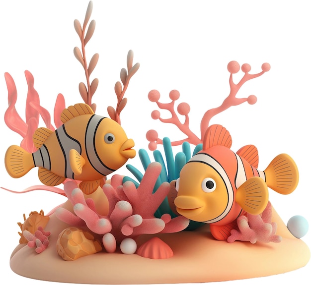 PSD a picture of a fish and an orange clown fish