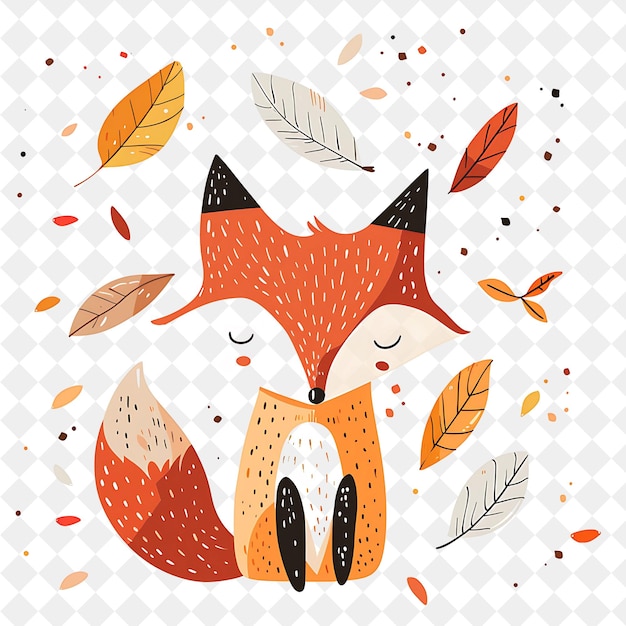 a picture of a fox and autumn leaves