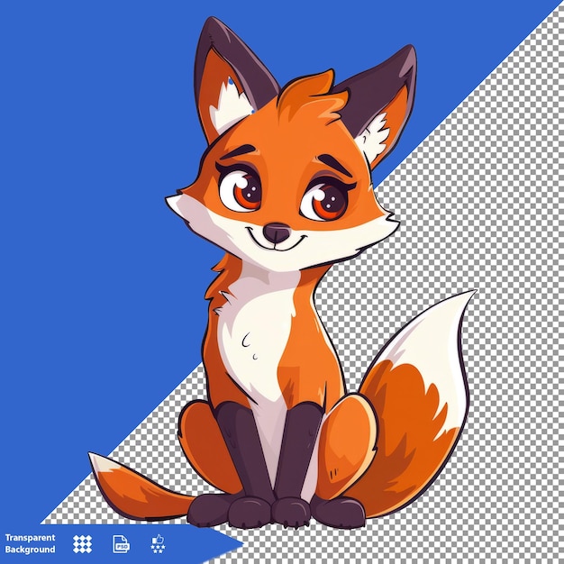 PSD a picture of a fox with a blue background