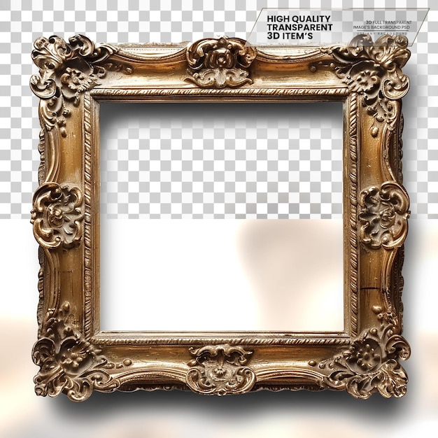 PSD picture frame for displaying photographs on transparent background