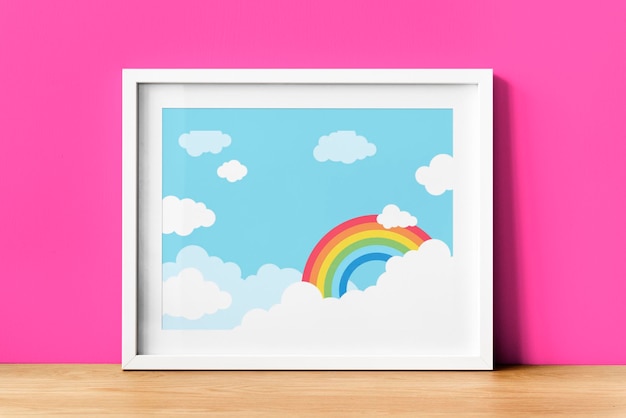 PSD picture frame mockup kids room interior psd