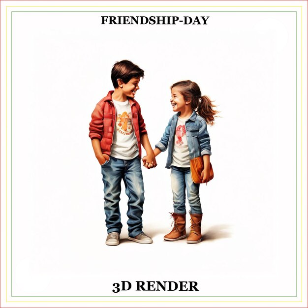 a picture of a friendship day with a girl and a boy holding hands