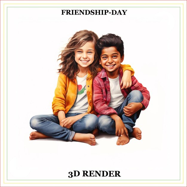 a picture of a friendship day with a girl and a boy