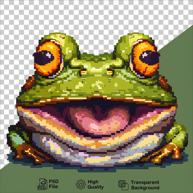 a picture of a frog with orange eyes and a green background