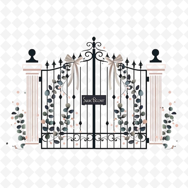 PSD a picture of a gate with a design that says quot the word quot on it