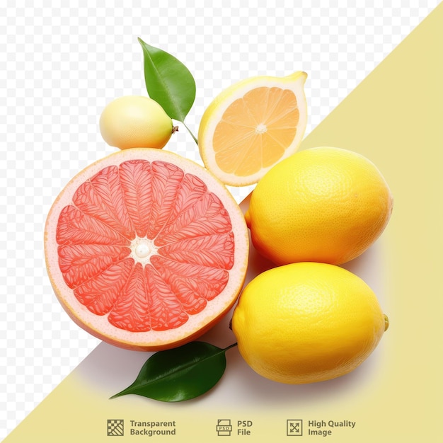 a picture of a lemon and a grapefruit.