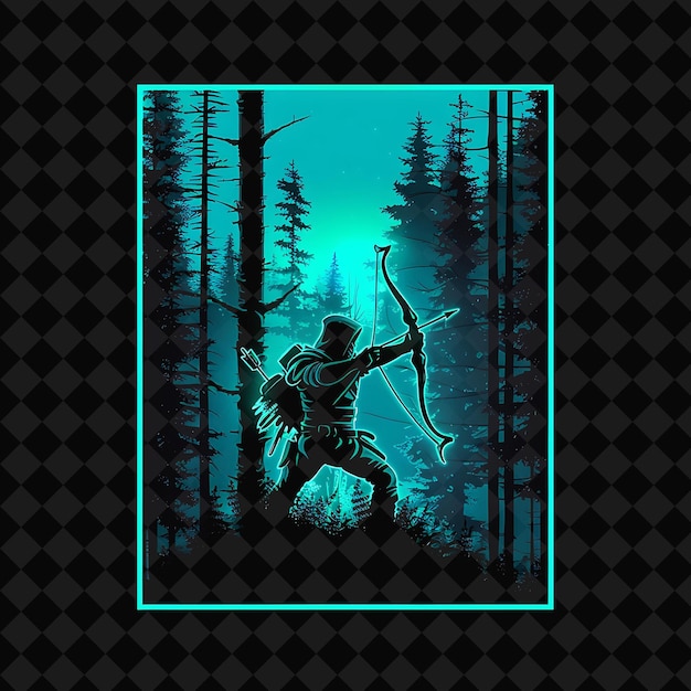 a picture of a man with a bow and arrow pointing at the sky