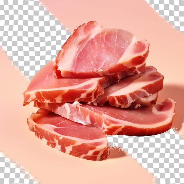 a picture of meats and cheese on a transparent background.