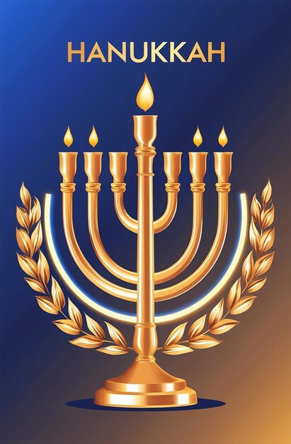 PSD a picture of a menorah with the words jewish jewish holiday on it