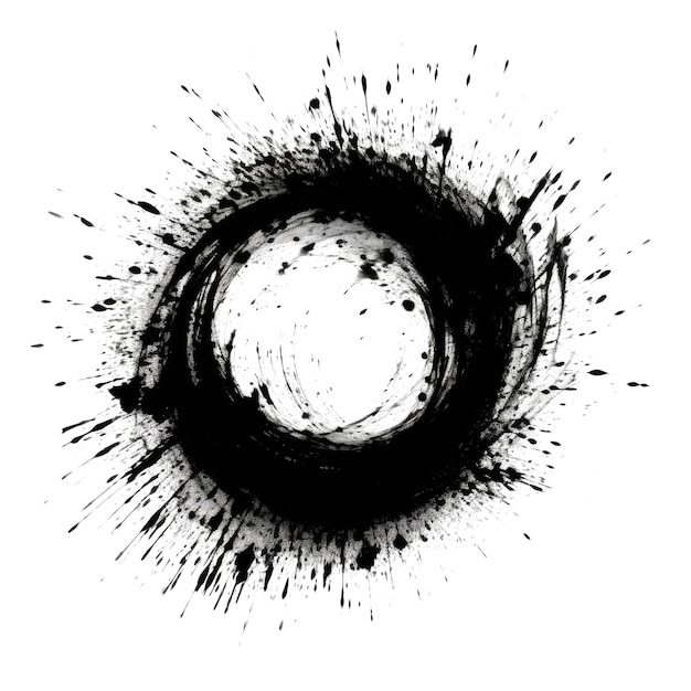 Picture of minimal black painting in grunge style represent idea of zen AIG35