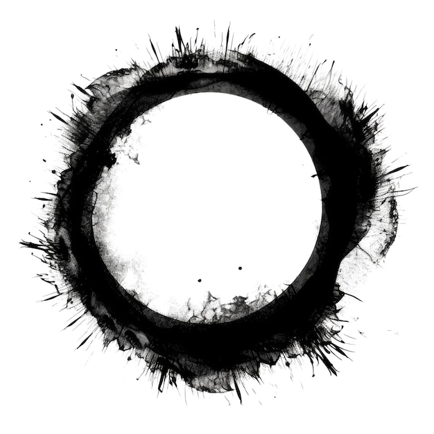 Picture of minimal black painting in grunge style represent idea of zen AIG35