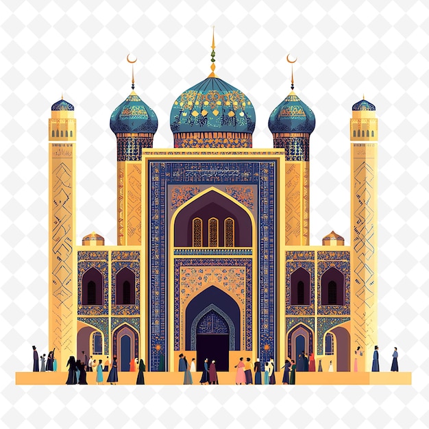 a picture of a mosque with a blue and gold design