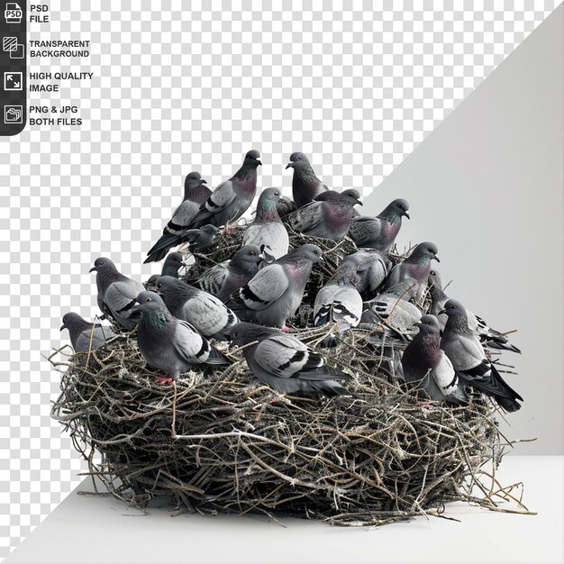 PSD a picture of a nest with a bird in it