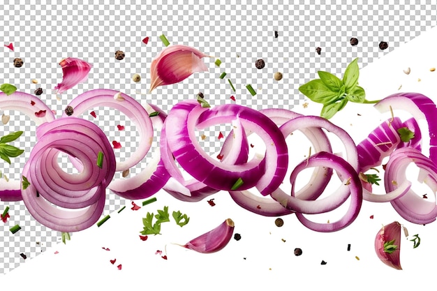 PSD a picture of onions onion and parsley