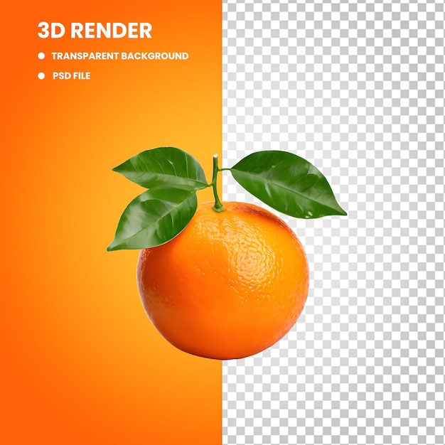 a picture of an orange 3d render with transparent background