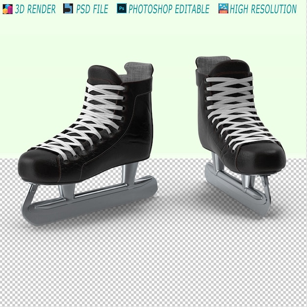 PSD a picture of a pair of ice skates with the words  photo by  photography