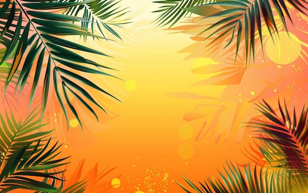 a picture of palm trees with the sun behind them