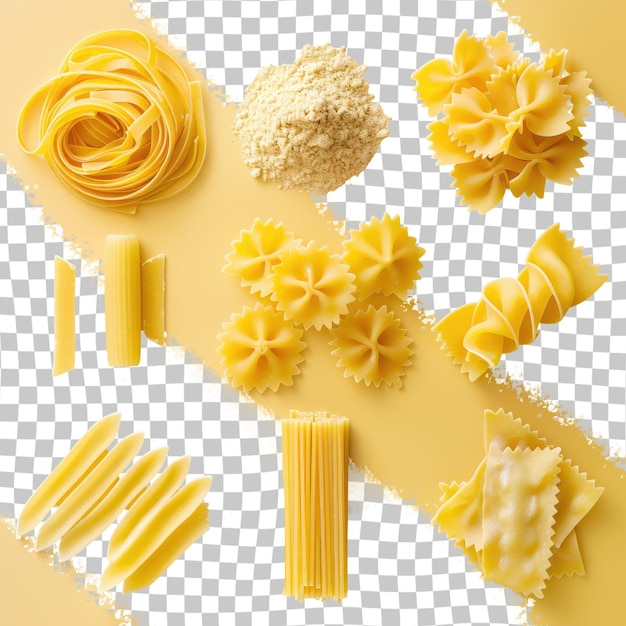 a picture of pasta and pasta on a checkered background