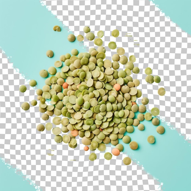 a picture of peas and a blue background with a photo of seeds