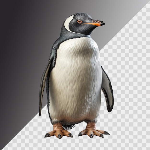 a picture of a penguin with a black background with a white square in the middle