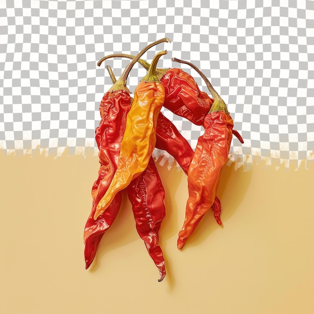 PSD a picture of peppers that are on a paper