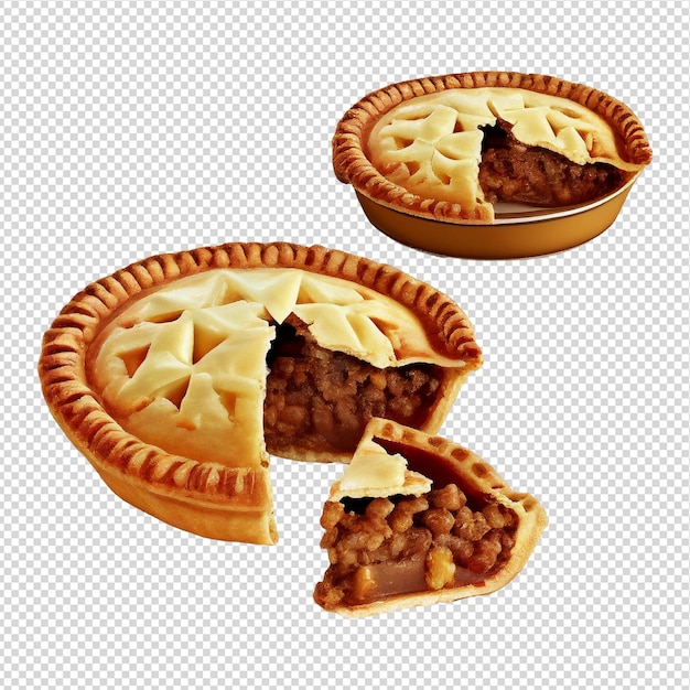 A picture of a pie with a slice missing and the pie is cut in half.