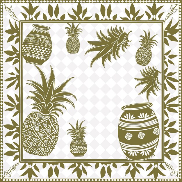 a picture of pineapples and pineapples on a white background