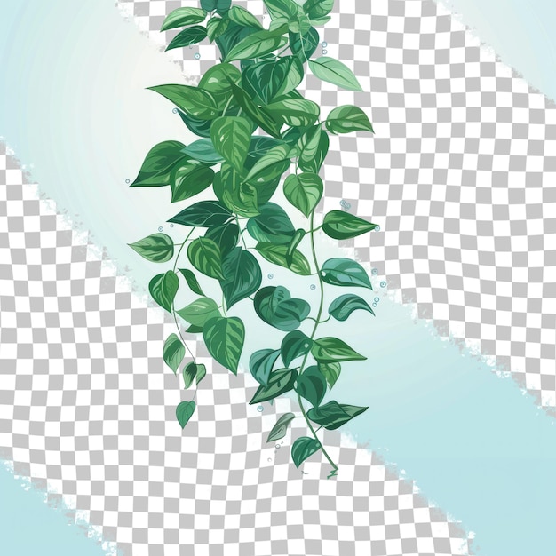 a picture of a plant with green leaves on a checkered background