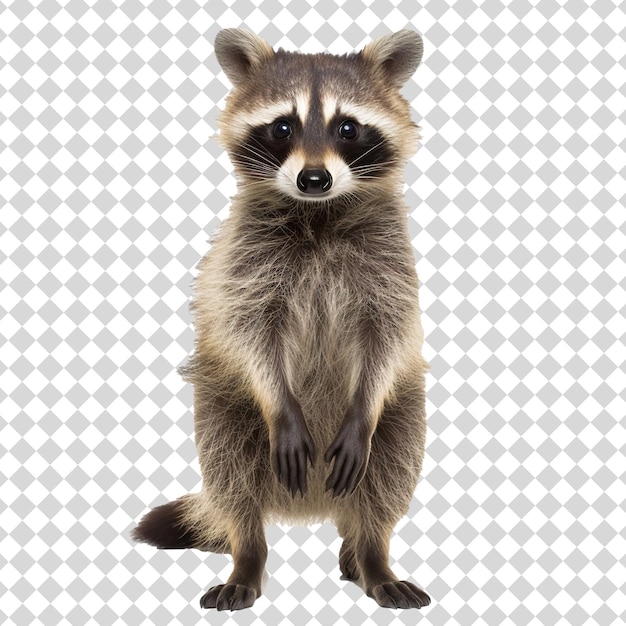 A picture of a raccoon Isolated on transparent background PSD file