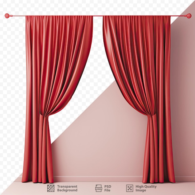 a picture of a red curtain with the word " for " at the bottom. "