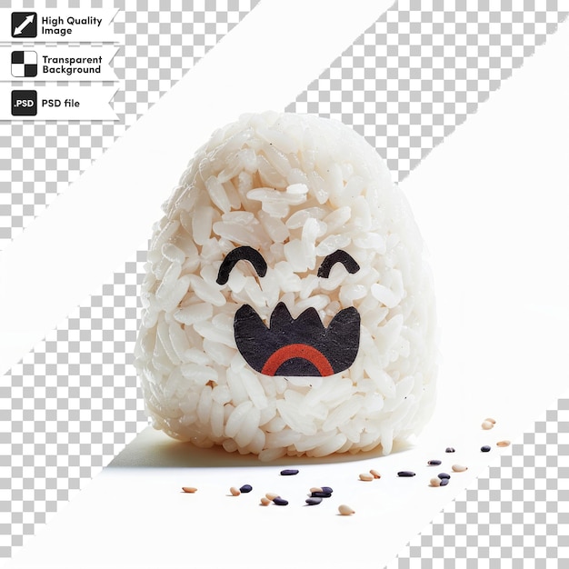 PSD a picture of a rice with a face on it