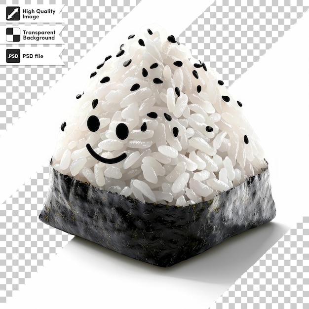 PSD a picture of a rice with a smiley face on it