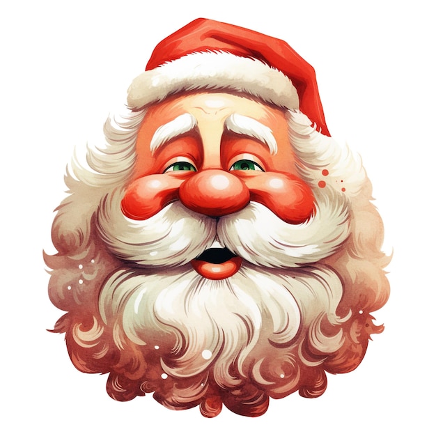 PSD a picture of a santa clauss head with a red hat