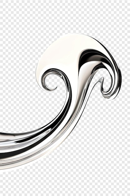 PSD a picture of a silver swirl with a background of a wave