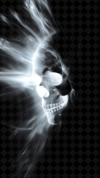 PSD a picture of a skull with a smokey face